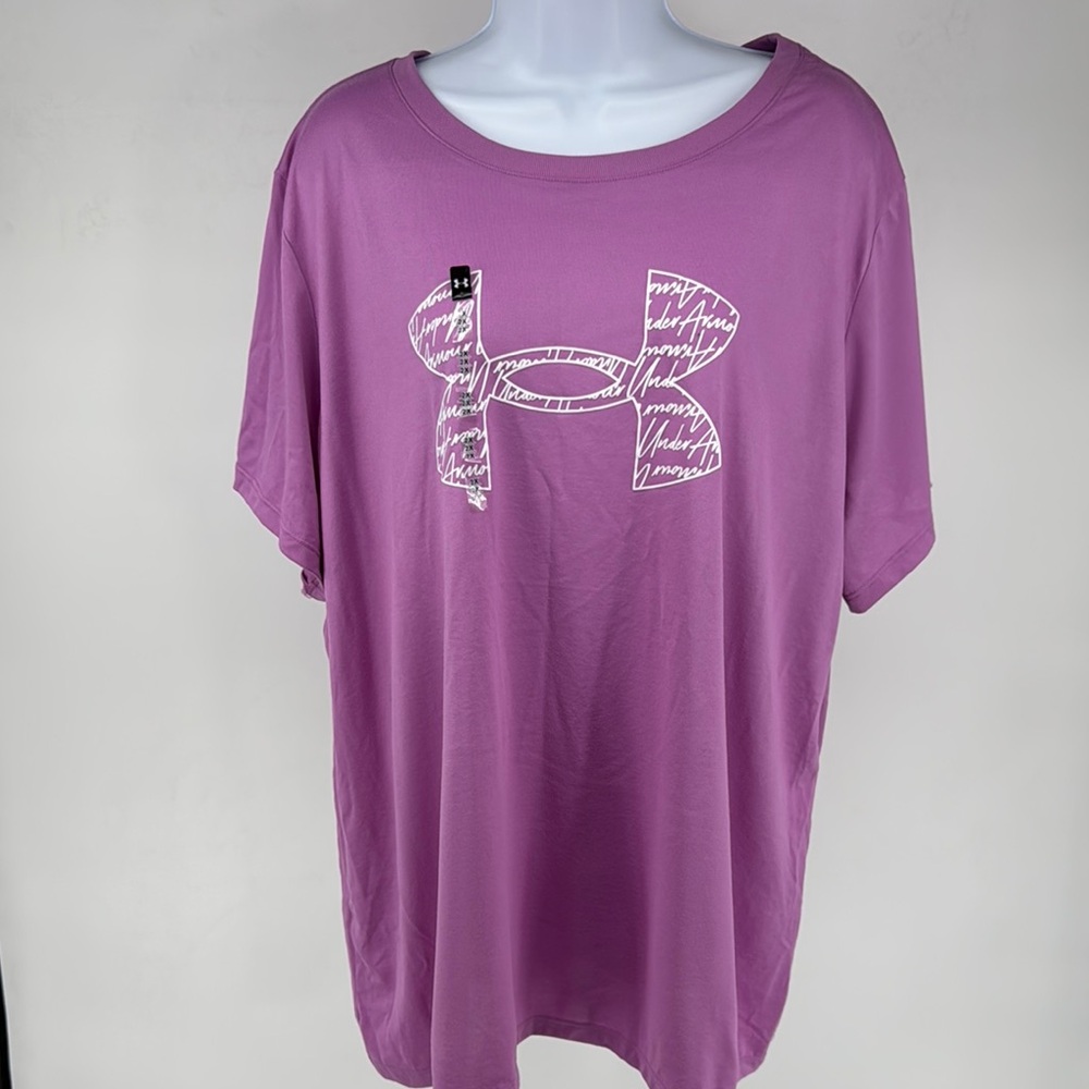 Women’s Plus Size Under Armour Lavender Logo Tee- Size 2X